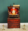 Wooden Pooja Temple & Puja Mandap with Cabinet for Home