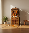 Wooden Pooja Temple & Puja Mandap with Cabinet for Home | DDASSWT2412_CABIN_CopperD