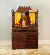 Wooden Pooja Temple & Puja Mandap with Cabinet for Home