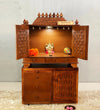Wooden Pooja Temple & Puja Mandap with Cabinet for Home