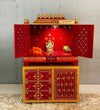 Wooden Pooja Temple & Puja Mandap with Cabinet for Home