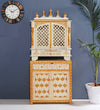 Wooden Pooja Temple & Puja Mandap with Cabinet for Home