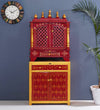 Wooden Pooja Temple & Puja Mandap with Cabinet for Home