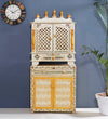 Wooden Pooja Temple & Puja Mandap with Cabinet for Home