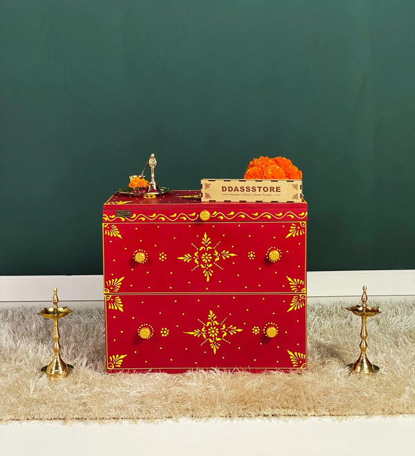 Wooden Puja Temple Cabinet for Home