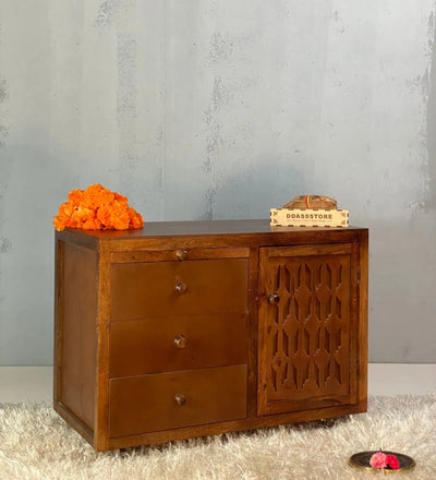 Wooden Puja Temple Cabinet for Home