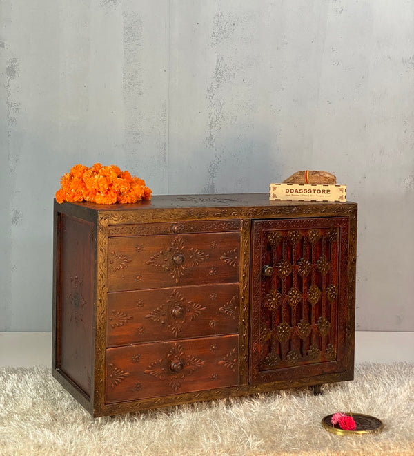 Wooden Puja Temple Cabinet for Home
