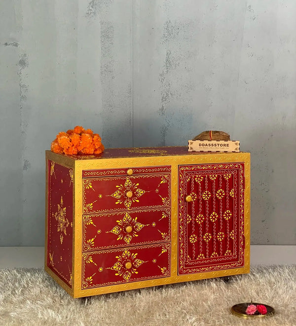 Wooden Puja Temple Cabinet for Home
