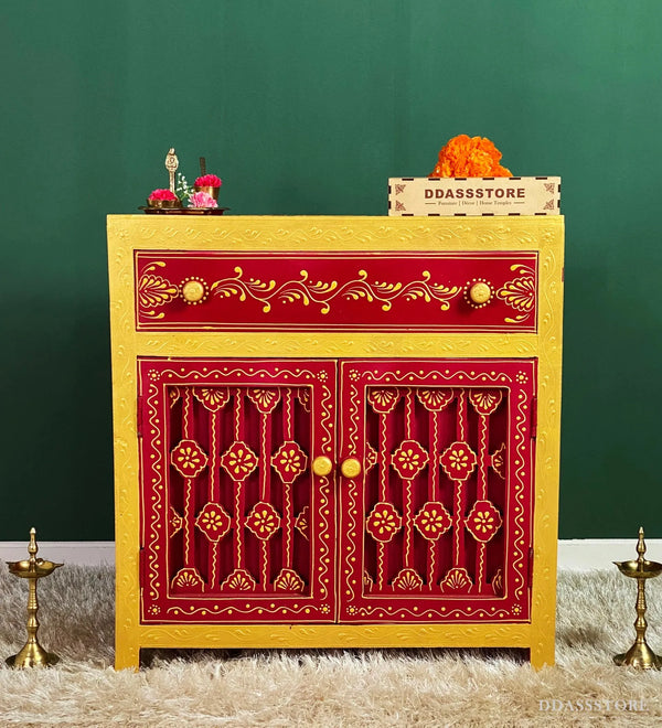 Wooden Puja Temple Cabinet for Home