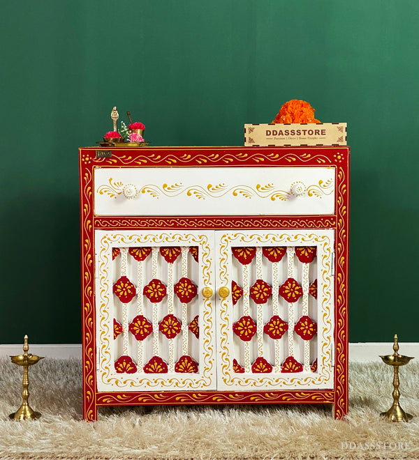 Wooden Puja Temple Cabinet for Home