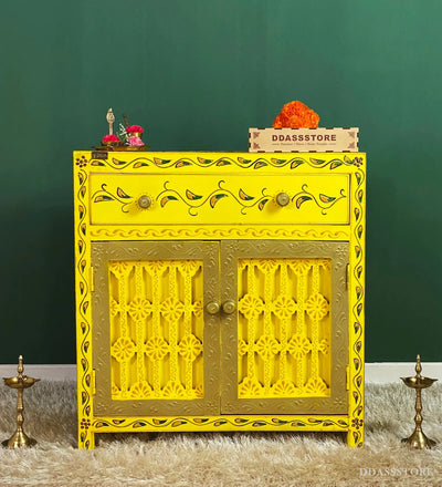 Wooden Puja Temple Cabinet for Home