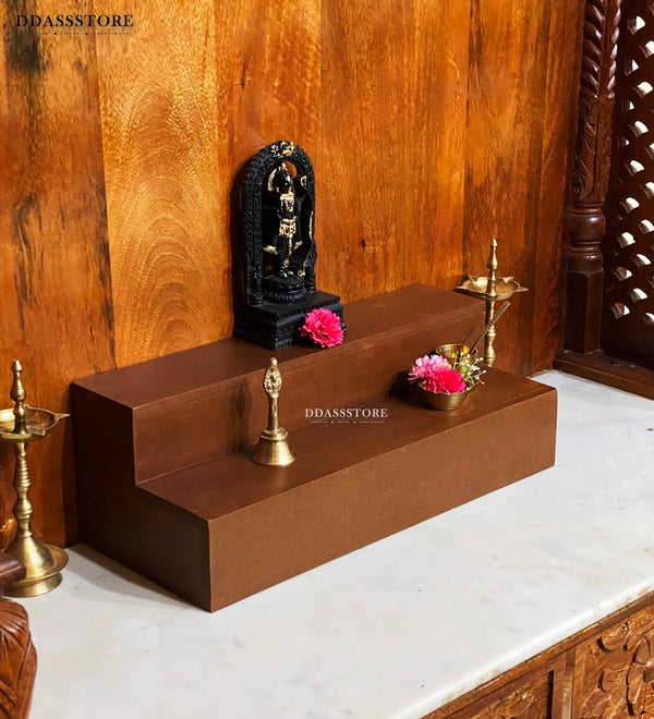 Wooden Steps Altar for Wooden Home Temple | GOLU Stand Kolu Padi (Set of 2)
