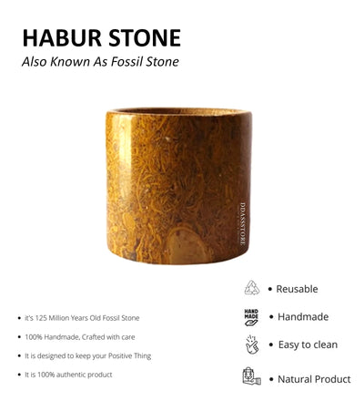 Jaisalmer Fossil Habur Stone Small Glass (100% Authentic) | DDASSGLASS02 - D'DASS Store
