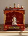 Multi-color Handpainted Sheesham &amp; MDF Wooden Pooja Temple For Home | DDASSWT2412M - D'DASS Store