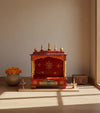Multi-color Handpainted Sheesham &amp; MDF Wooden Pooja Temple For Home | DDASSWT2412M - D'DASS Store