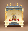 White Sheesham & MDF Wooden Pooja Temple Mandir For Home | DDASSWT2412WB