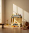 White Sheesham & MDF Wooden Pooja Temple Mandir For Home | DDASSWT2412WB