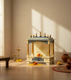 White Blue Sheesham & MDF Wall hanging Wooden Pooja Mandir for home | DDASSWT2412WB - D'DASS Store