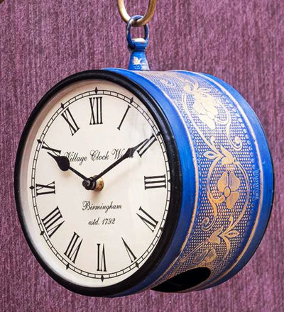 6" Brass Stripped Classic Double Sided Platform Wall Clock | DDASSST6BLG_Brass - D'DASS Store