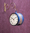 8" Classic Blue Double Sided Platform Wall Clock