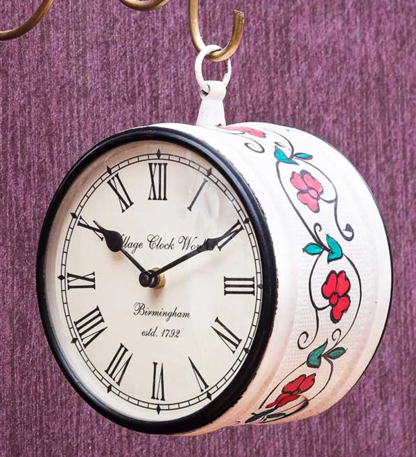 6" White Classic Double Sided Platform Wall Clock | DDASSST6WG - D'DASS Store