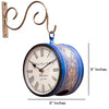 8" Classic Blue Double Sided Platform Wall Clock