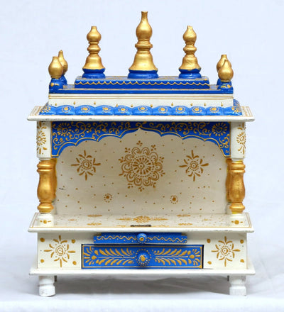 Sheesham Wood &amp; MDF Pooja Temple For Home &amp; Office | DDASSWT1518WB - D'DASS Store