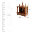 Sheesham MDF Wooden Pooja Temple Puja Mandap For Home | Foldable Mandir - D'DASS Store