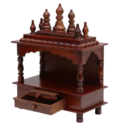 Honey Sheesham MDF Wooden Pooja Wall hanging Temple For Office | DDASSWT1518HP - D'DASS Store