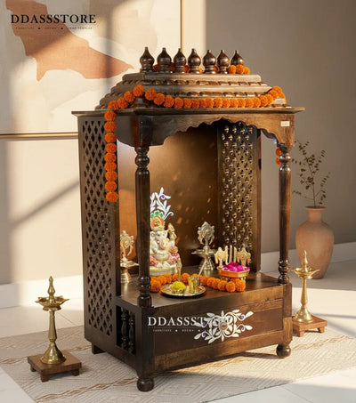Solid Sheesham Wooden Home Temple & Mandap for Home & Office | DDASSWTSolid-26 - D'DASS Store