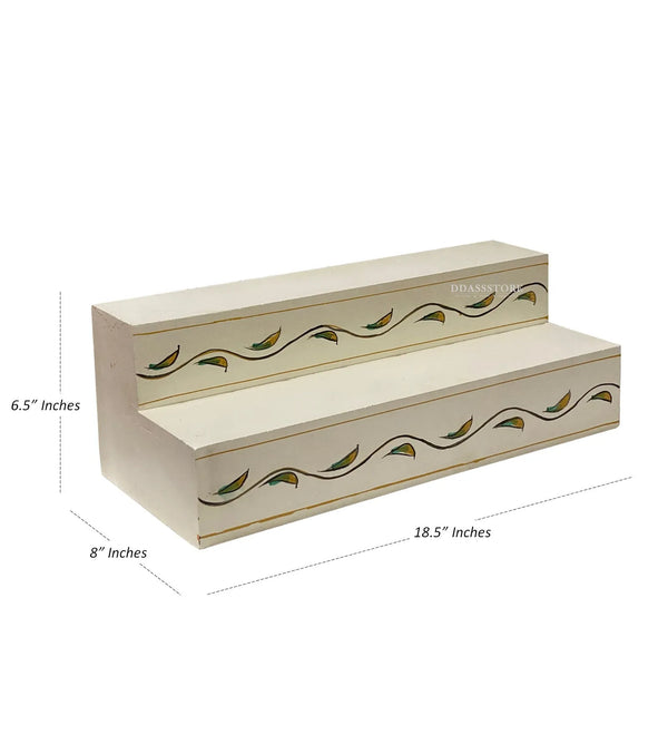 Handpainted Steps Altar for Wooden Home Temple | GOLU Stand Kolu Padi (Set of 2) - D'DASS Store