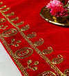 Handmade Red Velvet Puja Aasan | Puja Altar Cloth / Chowki Aasan / Kapda Mat for Puja Table for Puja Home Mandir and Temple - D'DASS Store