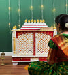 Sheesham Wood MDF Pooja Mandap with Gopuram for Home | DDASSWT3211WRD - D'DASS Store