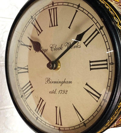 6" Brown Classic Double Sided Platform Wall Clock - D'DASS Store