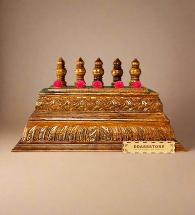 Hand Carved Solid Wood Gopuram for Pooja Mandapam | DDASSGPRM12