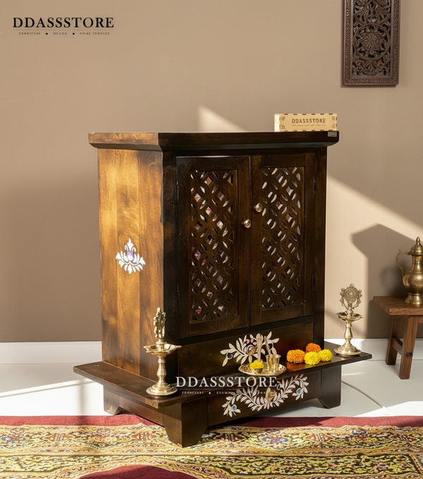 Solid Sheesham Wooden Home Pooja Temple  | Puja Ghar | DDASSWTSolid-16