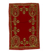 Handmade Red Velvet Puja Aasan | Puja Altar Cloth / Chowki Aasan / Kapda Mat for Puja Table for Puja Home Mandir and Temple