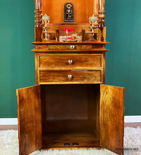 Ram Darbar Temple - South Indian Style Solid Sheesham Wood Pooja Mandir - D'DASS Store