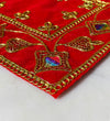 Handmade Red Velvet Puja Aasan | Puja Altar Cloth / Chowki Aasan / Kapda Mat for Puja Table for Puja Home Mandir and Temple