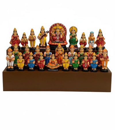 Wooden Steps Altar for Wooden Home Temple | GOLU Stand Kolu Padi (Set of 2) - D'DASS Store