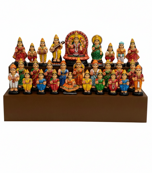 Wooden Steps Altar for Wooden Home Temple | GOLU Stand Kolu Padi (Set of 2)