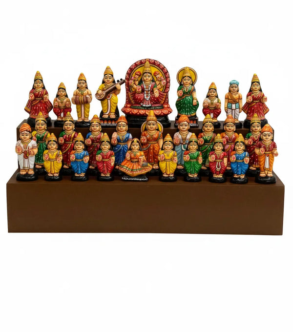 Wooden Steps Altar for Wooden Home Temple | GOLU Stand Kolu Padi (Set of 2) - D'DASS Store