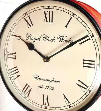 12" Red Golden Classic Double Sided Platform Wall Clock - D'DASS Store
