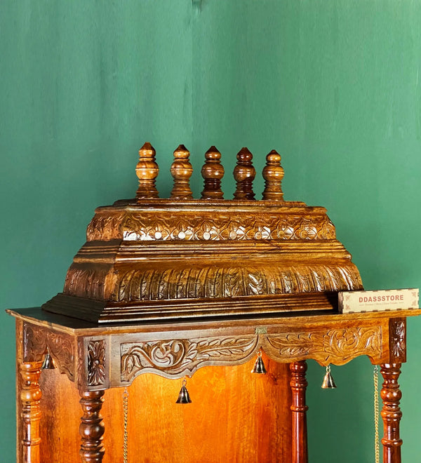 Hand Carved Solid Wood Gopuram for Pooja Mandapam | DDASSGPRM12 - D'DASS Store