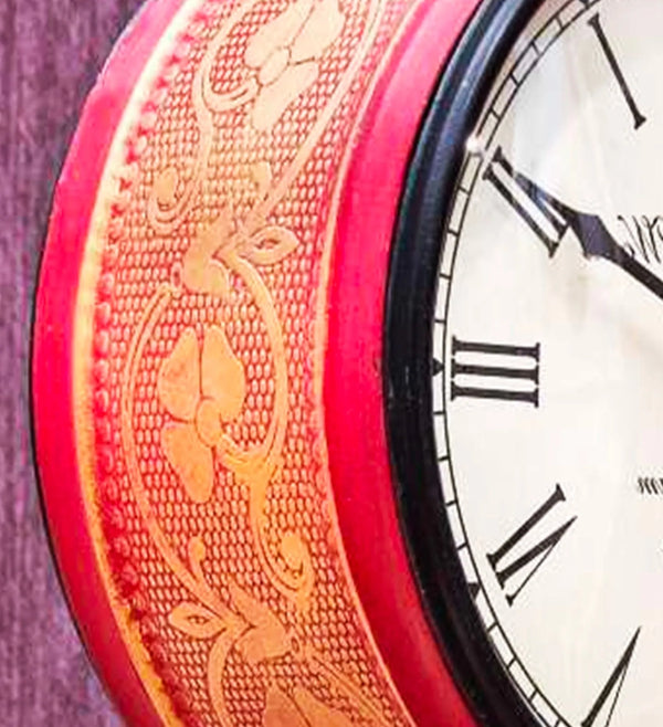 6" Red &amp; Gold Classic Double Sided Platform Wall Clock | DDASSST6RG - D'DASS Store