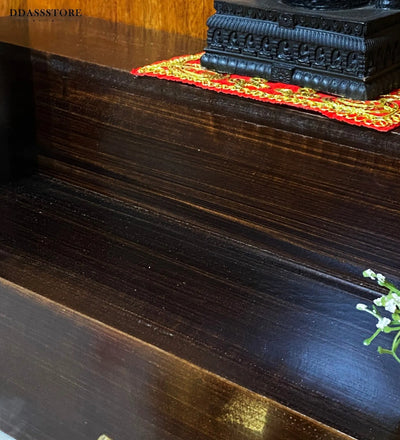 Distress Wooden Steps Altar for Wooden Home Temple | GOLU Stand Kolu Padi (Set of 2) - D'DASS Store