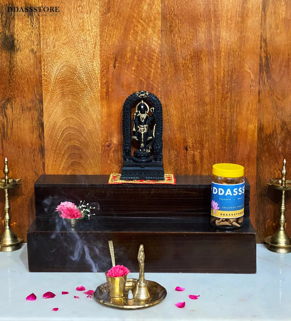 Distress Wooden Steps Altar for Wooden Home Temple | GOLU Stand Kolu Padi (Set of 2) - D'DASS Store