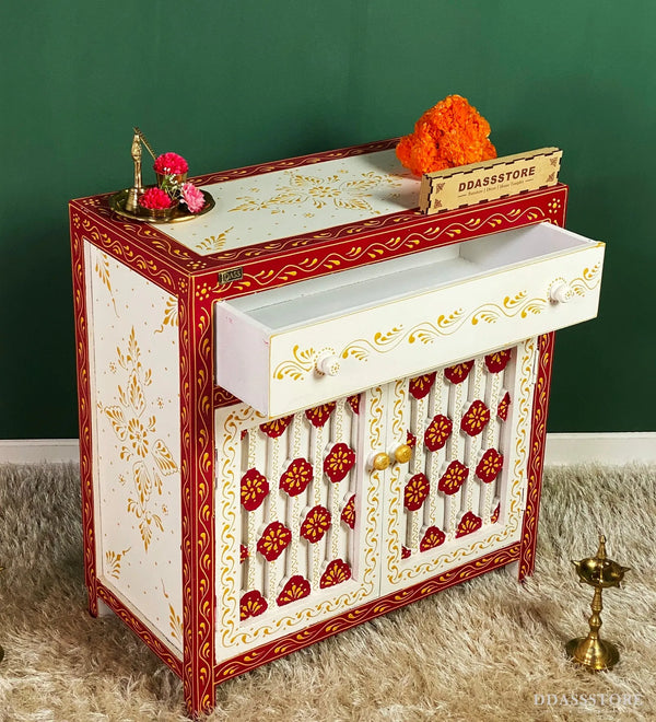 Wooden Puja Temple Cabinet for Home | WT2425Cabinet_WR - D'DASS Store