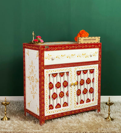 Wooden Puja Temple Cabinet for Home | WT2425Cabinet_WR