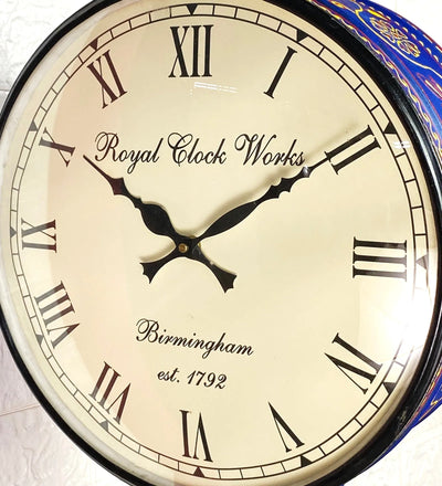 12" Classic Blue Double Sided Platform Wall Clock - D'DASS Store
